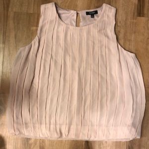 Pleated Blush Sleeveless Top